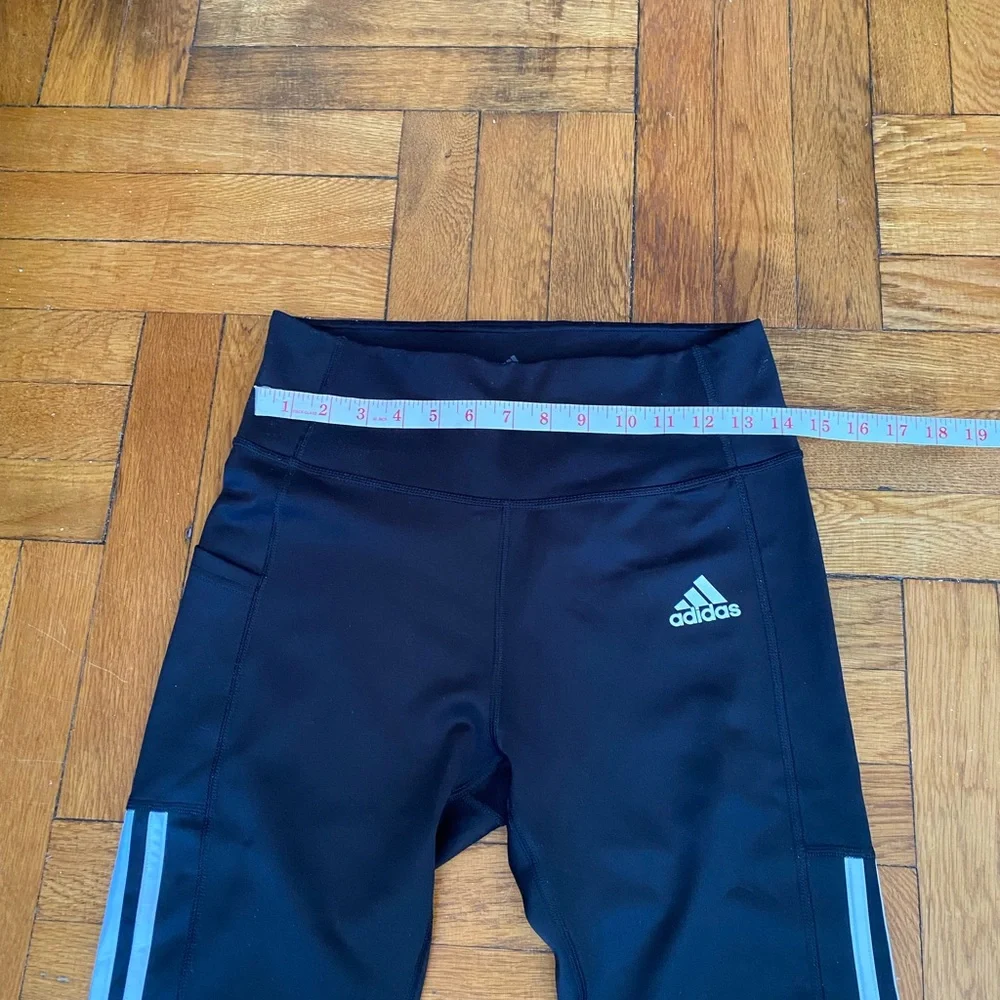 Adidas Black AEROREADY Leggings High Waisted Reflective Stripes Women’s M - Picture 7 of 7
